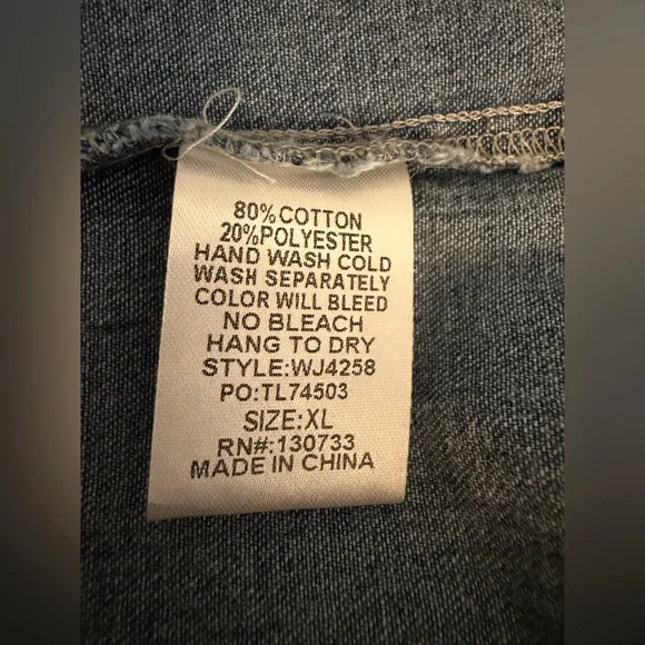 Umgee ⭐️ Denim Button Front Shirt Dress XL NWT Frayed Hem Oversized ✨ - Picture 6 of 7